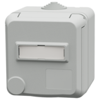 MENNEKES Cepex Vægmonteret stikkontakt SCHUKO® med tekstfelt, lysegrå 4573