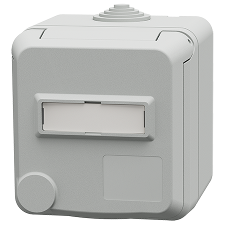 MENNEKES Cepex Vægmonteret stikkontakt SCHUKO® med tekstfelt, lysegrå 4573