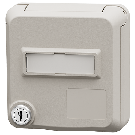 MENNEKES Cepex dataudtag med lås og tekstfelt, ren hvid 4644