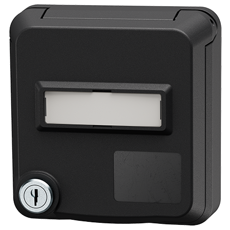 MENNEKES Cepex dataudtag med lås og tekstfelt, kulsort 4645